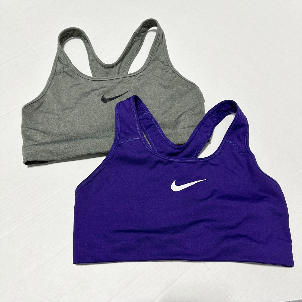 Nike Sport Bra Bundle Set of 2 Purple Gray Size Medium